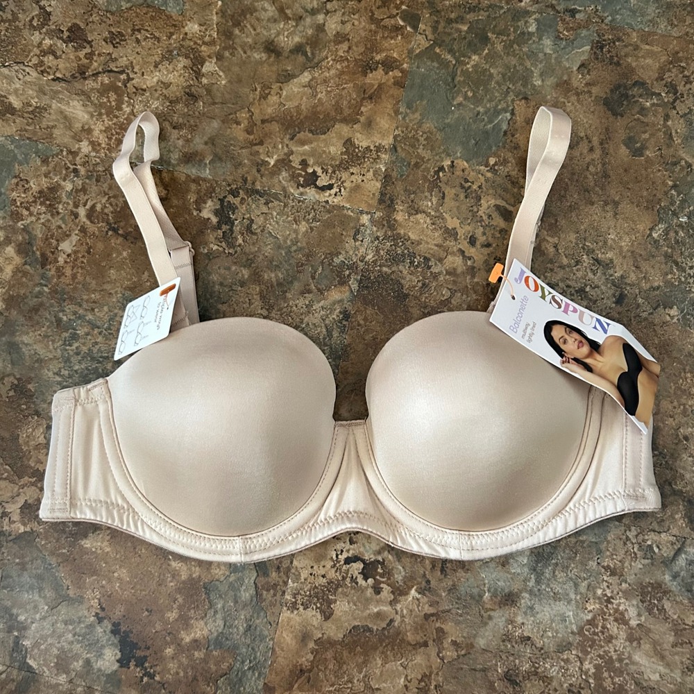 Joyspun Multiway Balconette Lightly Lined Bra Womens Size 34B Tan Underwire